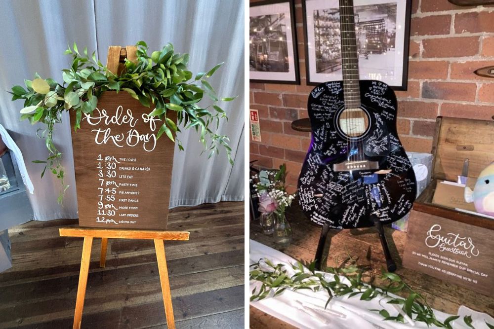 Guitar guest book and order of the day