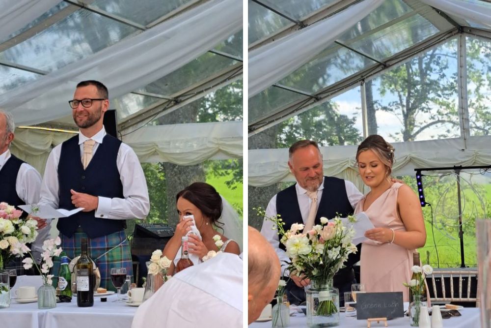 Aimee and Stewart's wedding speeches