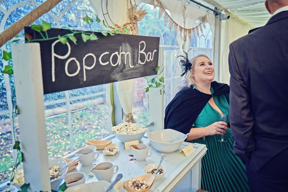 The popcorn bar at the reception