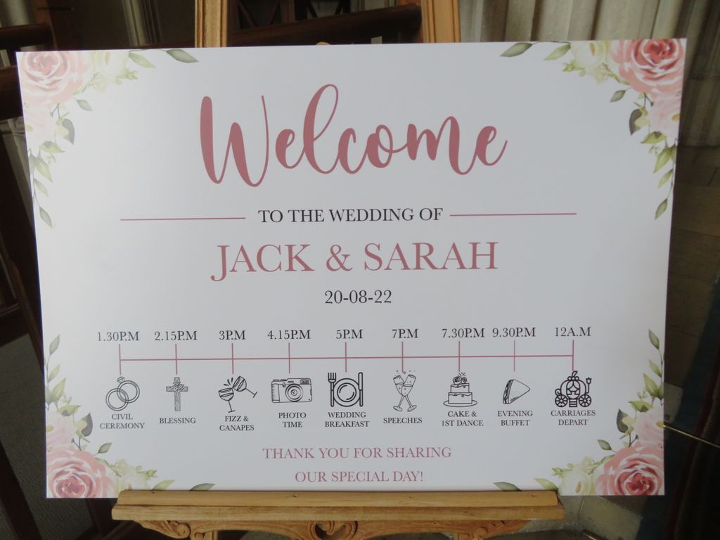 Welcome board to a wedding