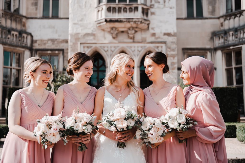 Dusky pink bridemaid dresses