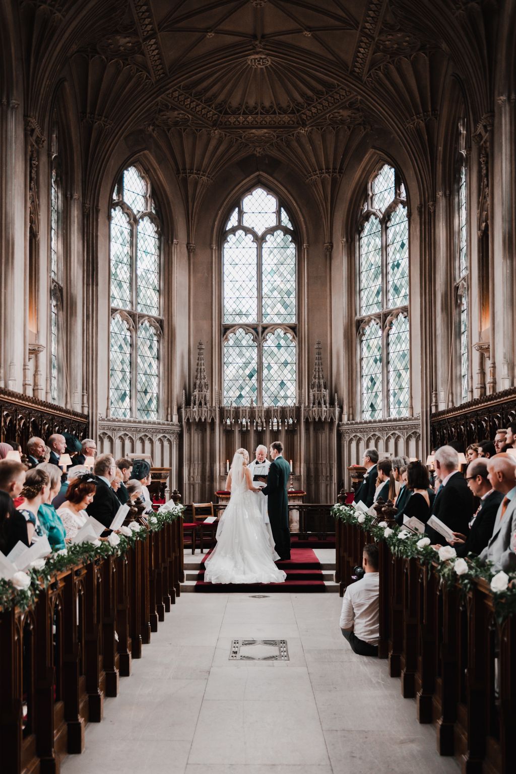 The couple saying their vows