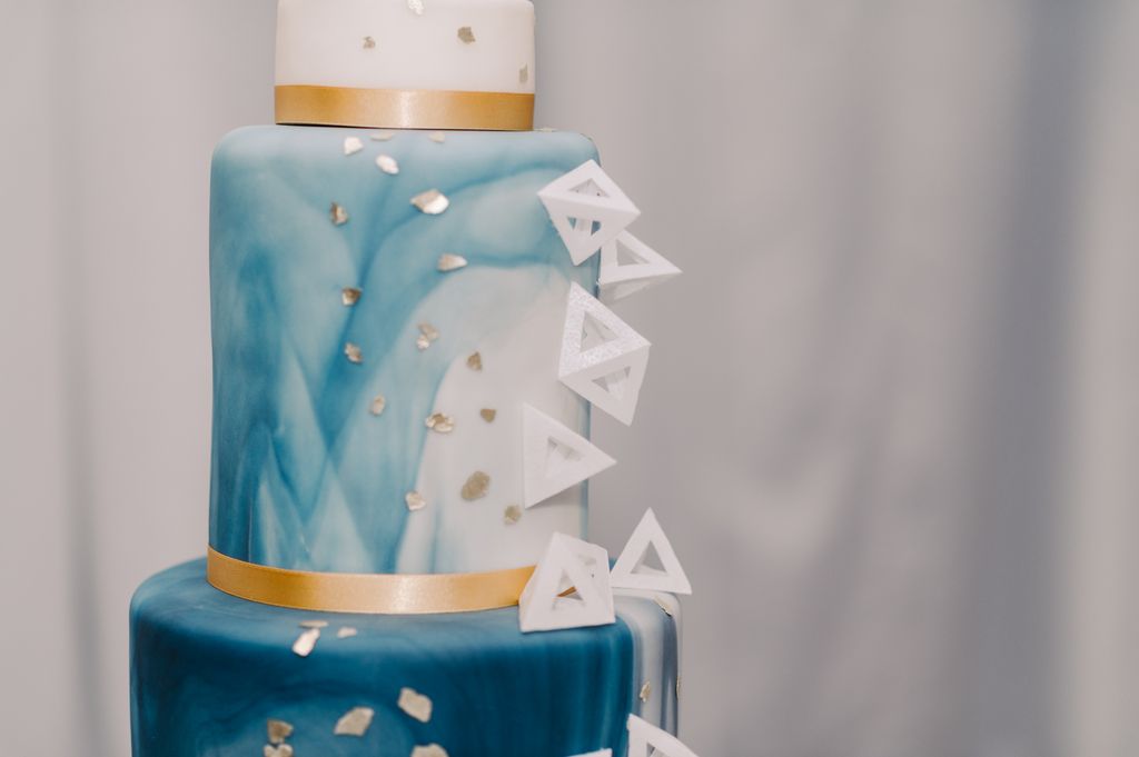 Blue wedding cake