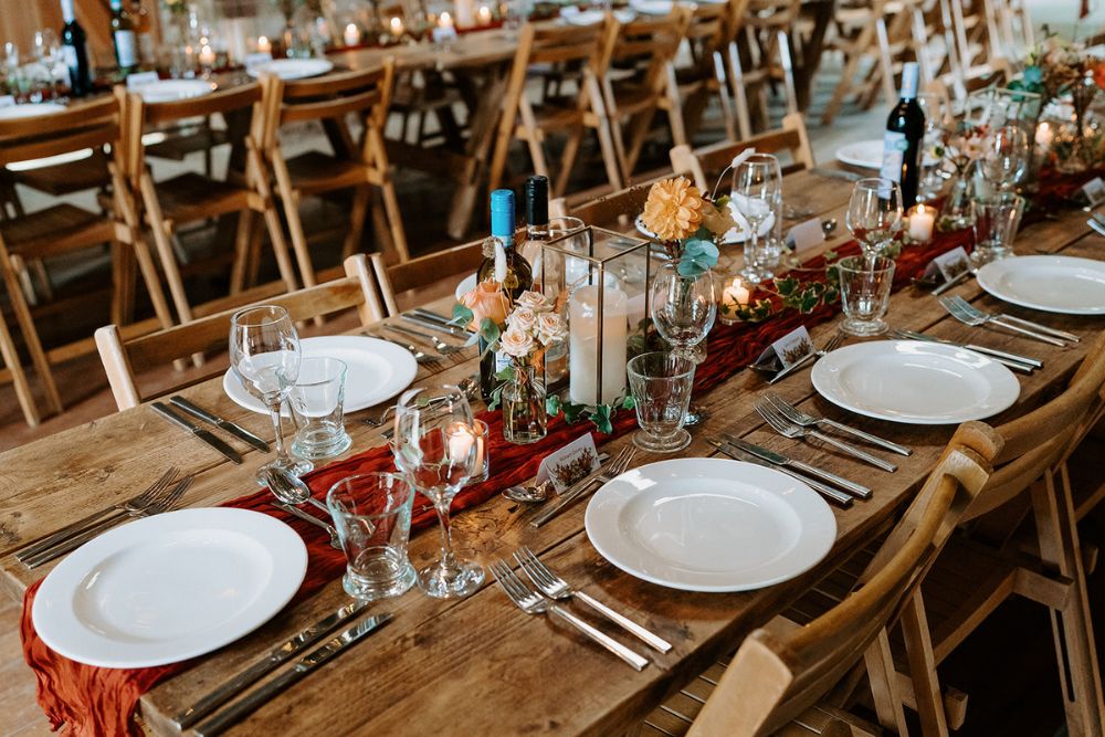 Rustic wedding decor by Hummingbird Events